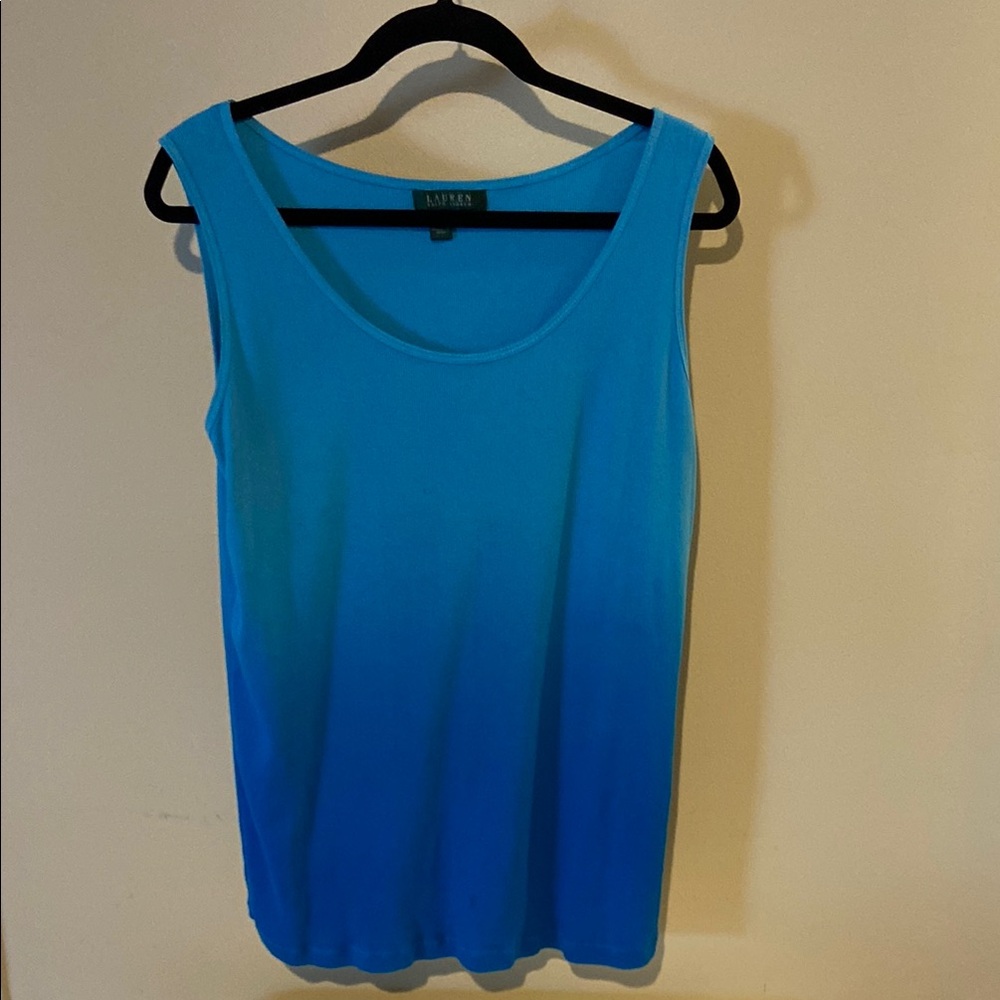 Ralph Lauren Blue Tank Top with Ombre Gradient